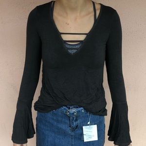 American Eagle Outfitters Bell-Sleeved Top